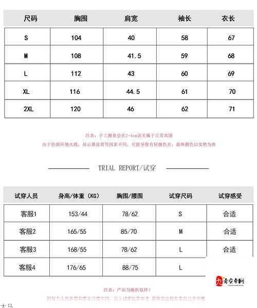 韩版上衣尺码指南：韩国上衣尺寸对照参考